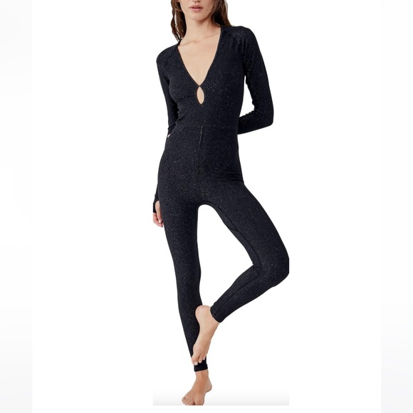Free People Pants - NWT Free People Flash Forward One-Piece Jumpsuit Sparkly Cut-Out sz. XS/S
